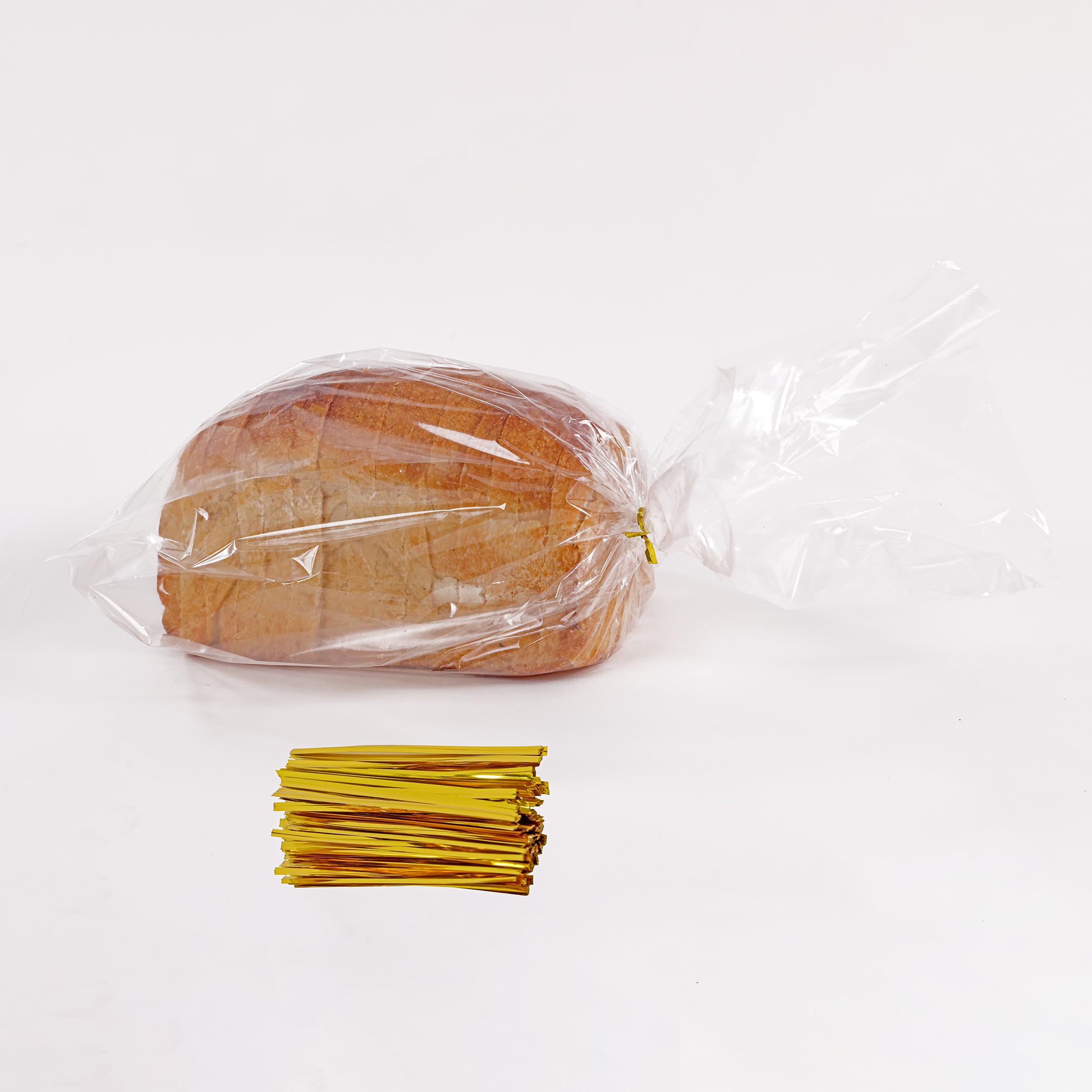 Reusable Plastic Bread Bags for Homemade Bread – Clear Bags with Twist Ties – Airtight, Moisture-Free Storage – Ideal for Loaf, Sandwich & Artisan Bread – For Home Bakers & Bakery Owners (100)