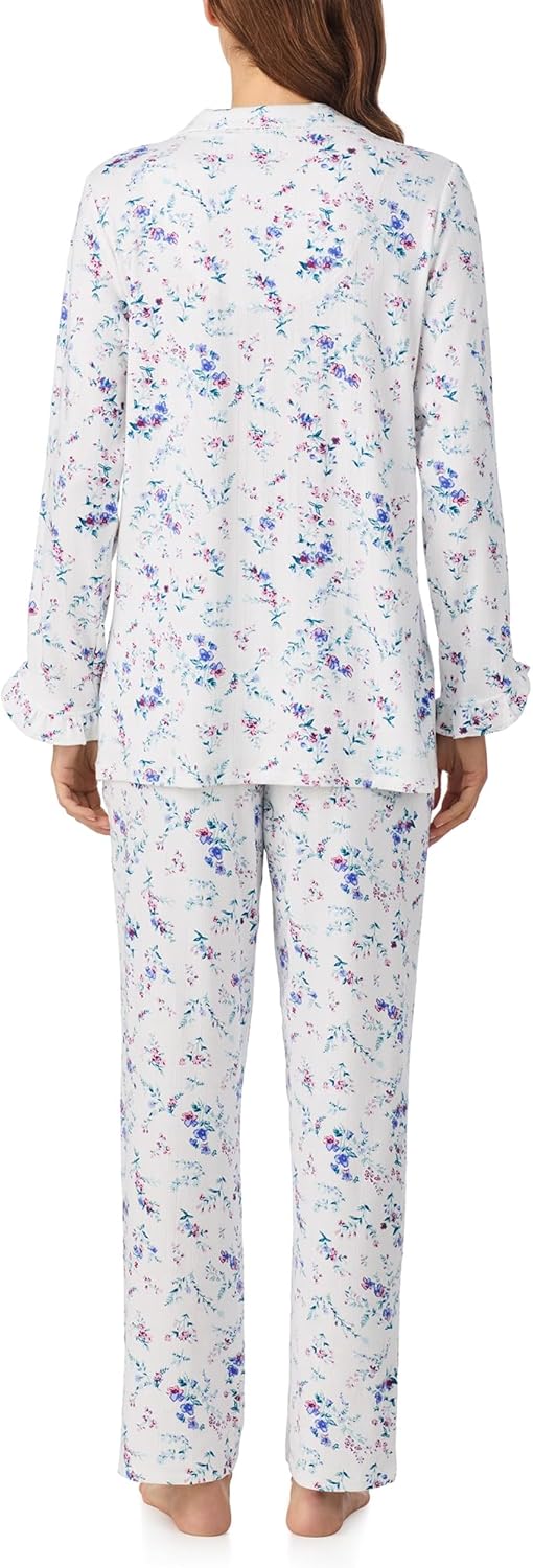 Eileen West Sleepwear & Loungewear for Women - Cotton Pointelle Knit Collection - Button Down Pajama Shirt & PJ Pants Set - Image 4