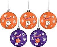 Vista 6 de FOCO NCAA - Juego de 5 adornos inastillables para árbol de Navidad con logotipo del