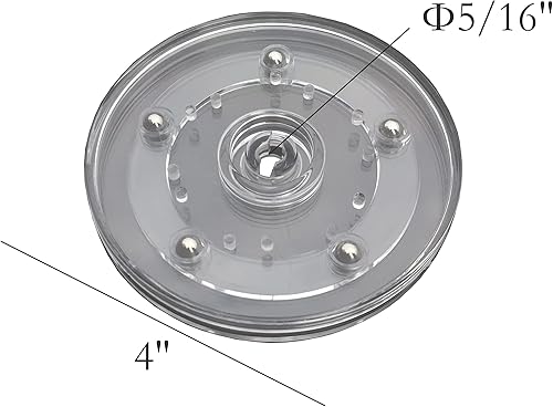 Miniatura 6 de FixtureDisplays Organizador giratorio de plástico transparente de 4 pulgadas Lazy Susan para estante de especias, mesa, pastel, cocina, despensa,