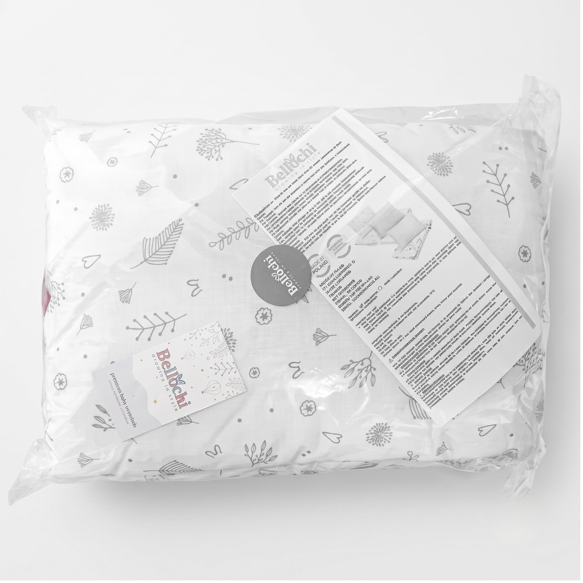 Bellochi Wielofunkcyjny zestaw koców dla niemowląt, dwustronny komplet pościeli dla niemowląt, 75 x 100 cm, poduszka 30 x 40 cm, ze 100% bawełny, certyfikat Öko-Tex, Polaris