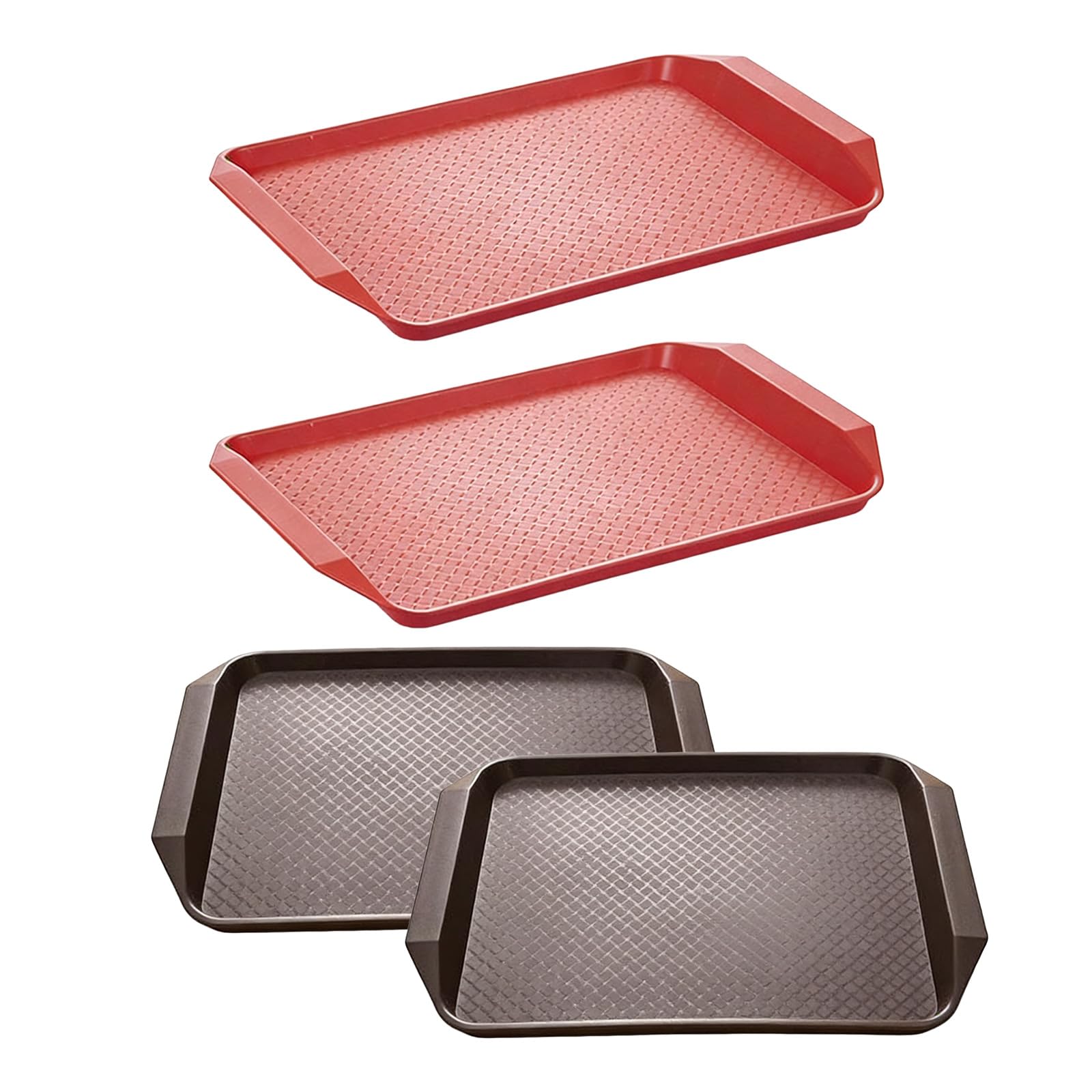 Confezione da 4 vassoi da portata per barbecue e picnic, realizzati in melamina antiscivolo e facili da trasportare e da pulire