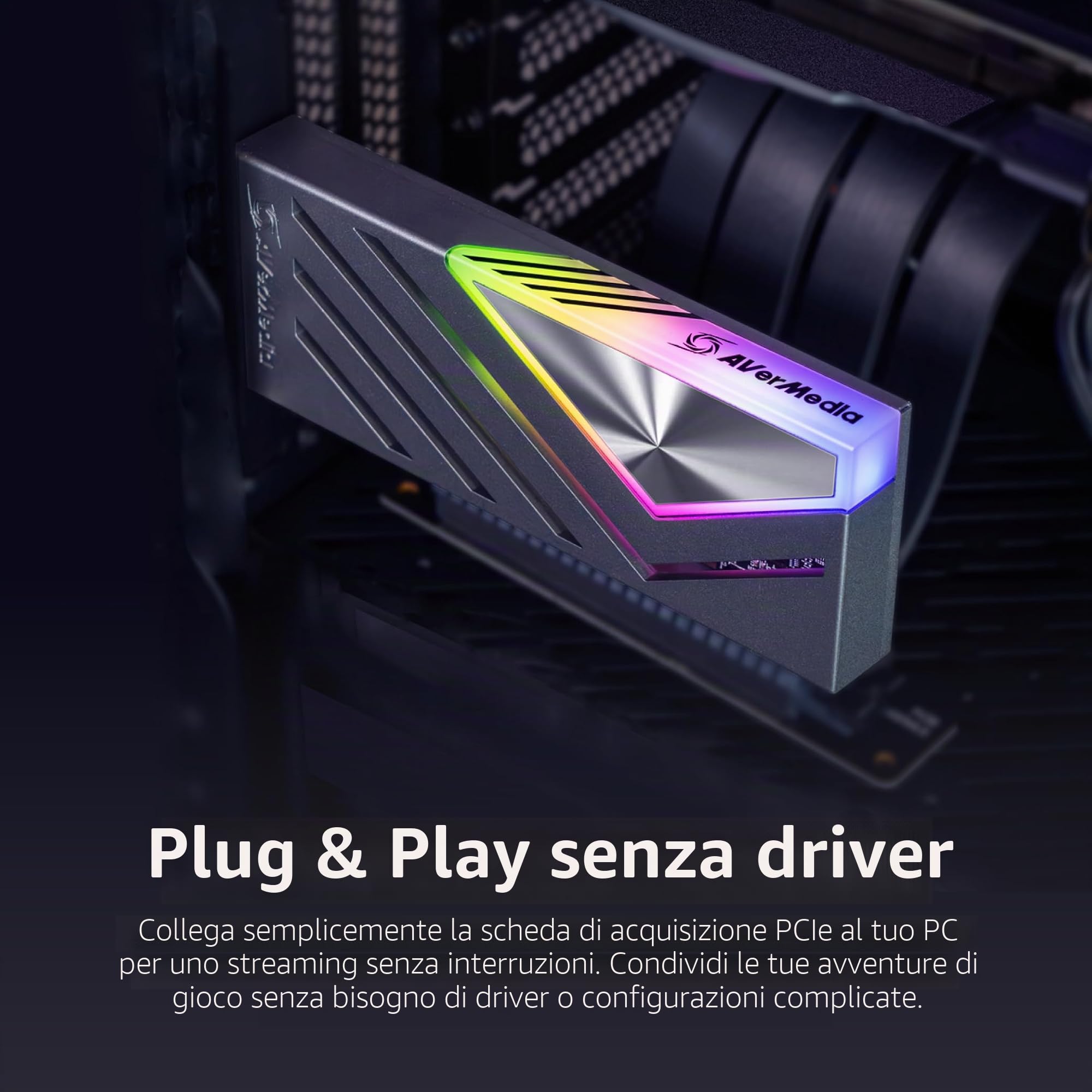Scheda di cattura interna AVerMedia 4K60 con latenza ultra bassa per PS5, Xbox Series X/S, Switch, PC - GC575 Live Gamer 4K 2.1