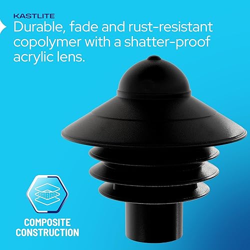Miniatura 3 de KastLite Lámpara de pasarela náutica negra  Accesorio costero para exteriores de 10 pulgadas de alto  Se adapta a postes de 3 pulgadas  Listado UL