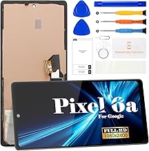 Google Pixel 6A OLED LCD Screen for Google Pixel 6A GX7AS GB62Z G1AZG GB17L Digitizer Touch Screen Replacement with Frame (Black)