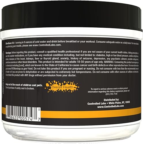 Miniatura 9 de CONTROLLED LABS Polvo de lavado de cerebro naranja, energía mejorada, enfoque y cognición mental, 20 porciones BrainNootropic, ayuda a aumentar