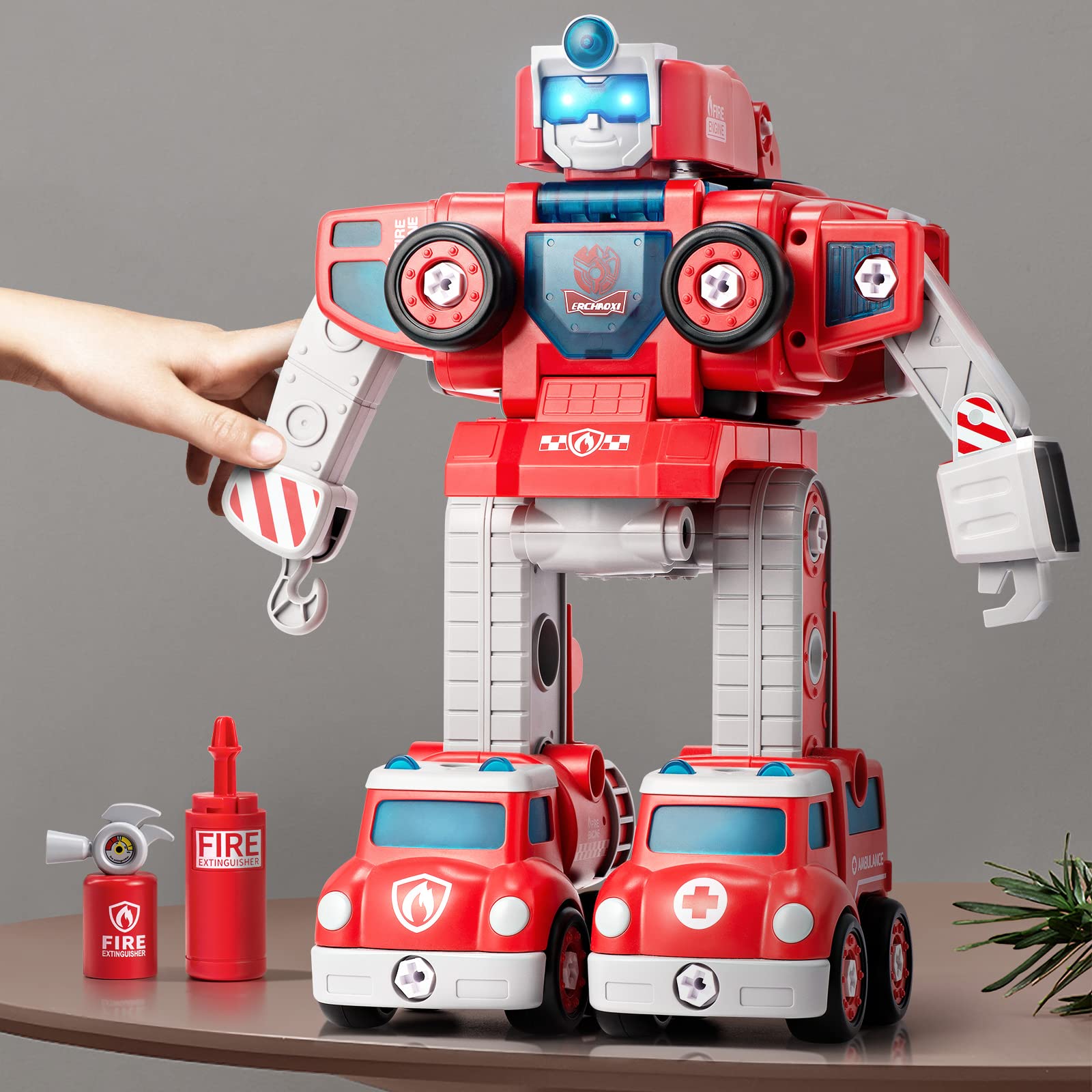Goerlux Building Toys for Kids Ages 4-8,5 in 1 Vehicles Transform Robot Toy,Gifts for 4 Year Old Boy