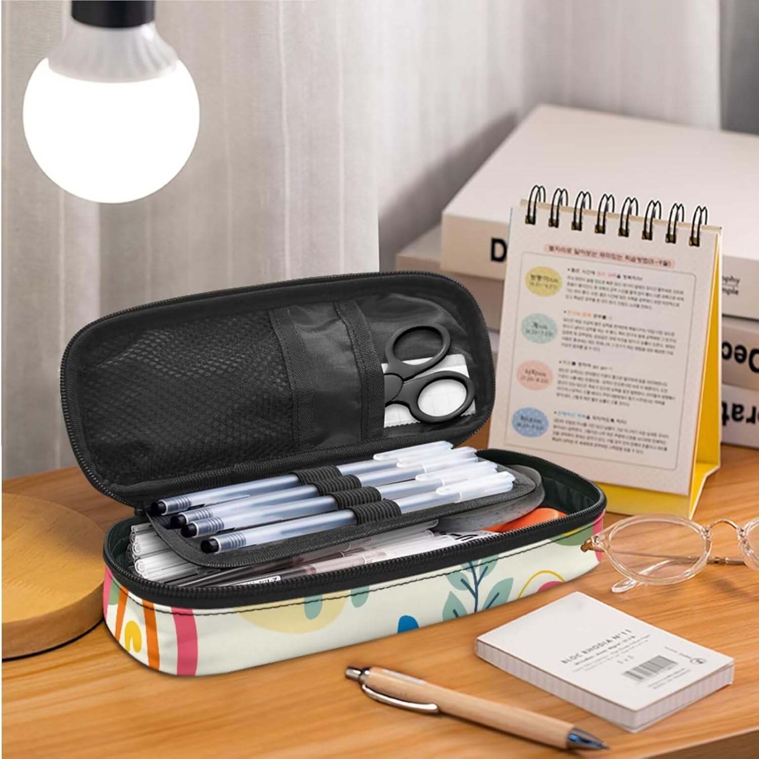 3-in-1 Backpack Lunch Bag and Pencil Case Set – Stylish Matching Set for School, Office, Travel, Large Capacity, Side Water Bottle Pocket, Insulated Food Bag, Cartoon Style Pattern Print