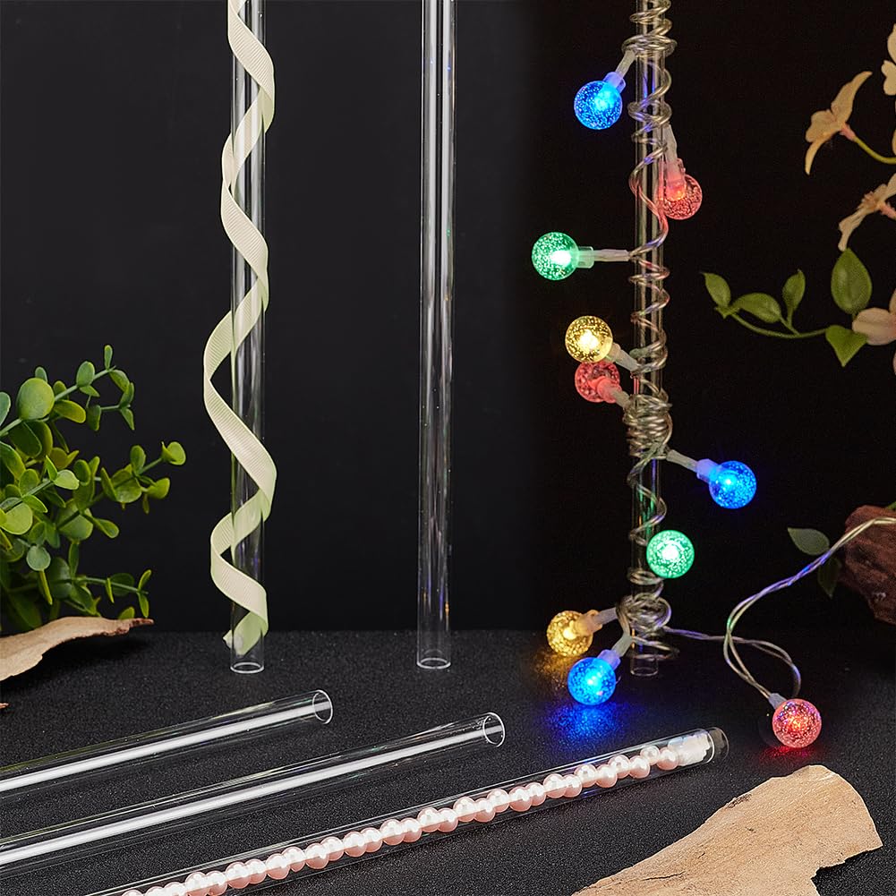 PH PandaHall 6 piezas tubo rígido acrílico transparente 35 cm 12 mm diámetro exterior 10 mm diámetro interior bricolaje iluminación