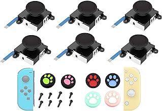 [2023 New Version]Joycon Joystick Replacement 3D Analog Joystick for JoyCon Replacement Left/Right Repair Kit for Nintendo Switch Joycon Controller and Switch Lite Console ((6 Pack Joystick))