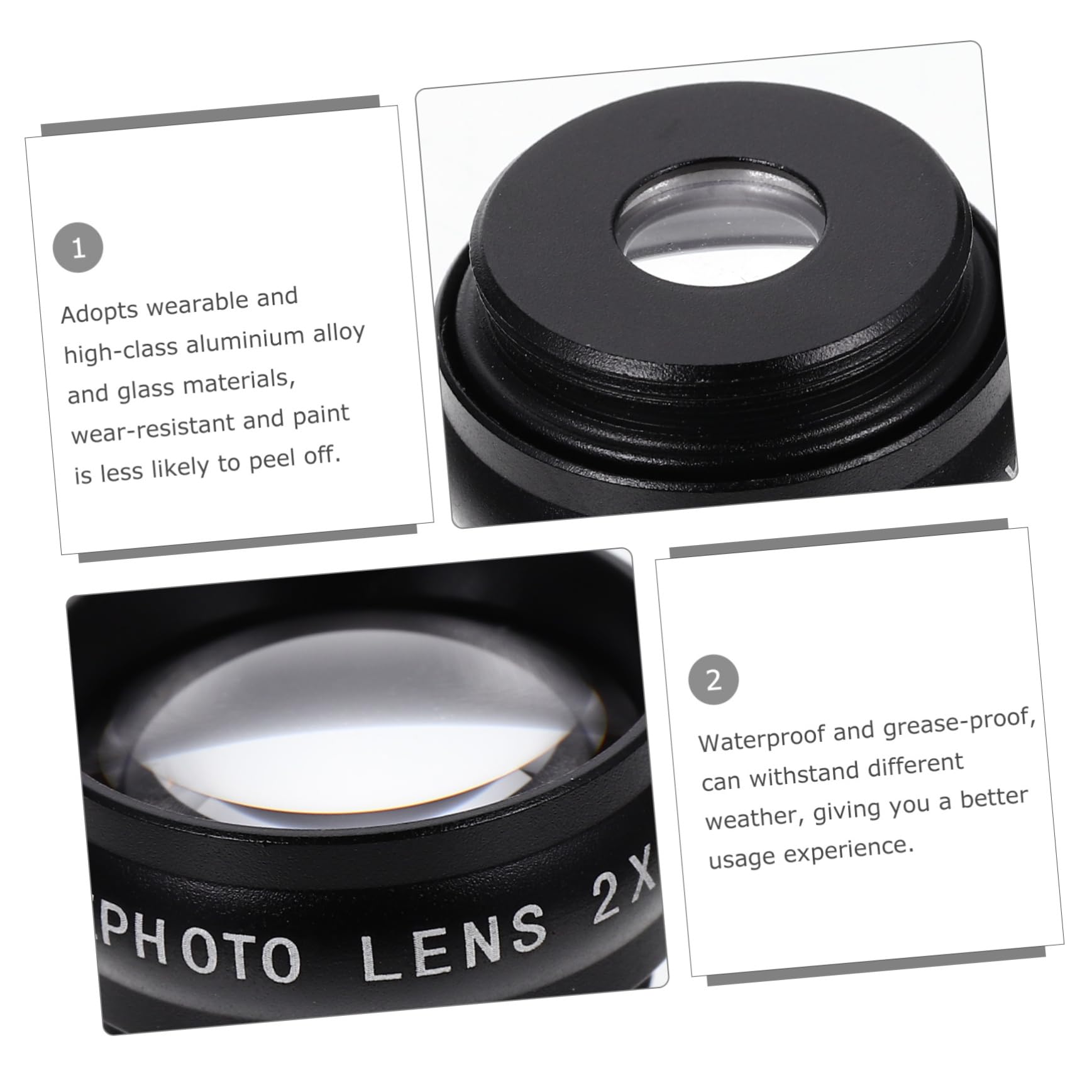 2juegos Kit De Lentes Clip para Móvil Macro y Gran Compatible Mayoría De Teléfonos Inteligentes Diseño y