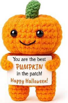 Mini Pumpkin Decor Halloween Boo Basket Stuffers Gifts for Women Men Spooky Basket Stuffers Halloween Indoor Decoration for Him Her Adult Teens Thanksgiving Decoration Handmade Crochet Pumpkin Baskets
