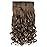 REECHO 24 1-pack 3/4 Full Head Curly Wave Clips in on Synthetic Hair Extensions HE008 Hair pieces for Women 5 Clips 4.5 Oz Per Piece - Ash Light Brown