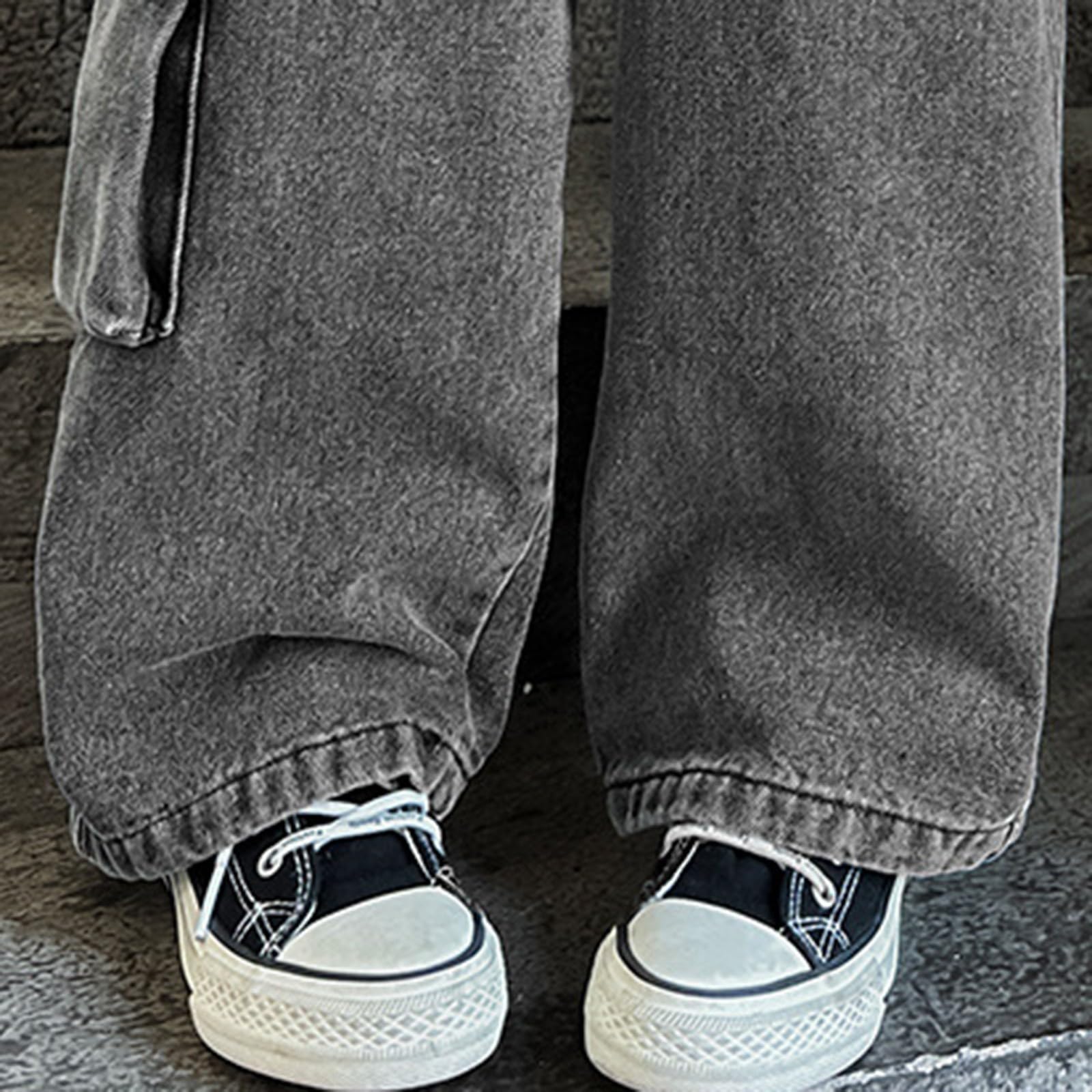 Jean baggy multi-poches pour filles et enfants - Taille haute - Jambe large - Pantalon long pour adolescentes - Pantalon cargo vintage pour filles - Taille 10-12 - Jeans croisés Y2k