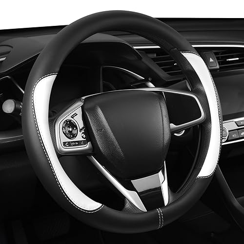 Car Steering Wheel Cover,Microfiber Leather Steering Wheel Cover Universal 14.5-15