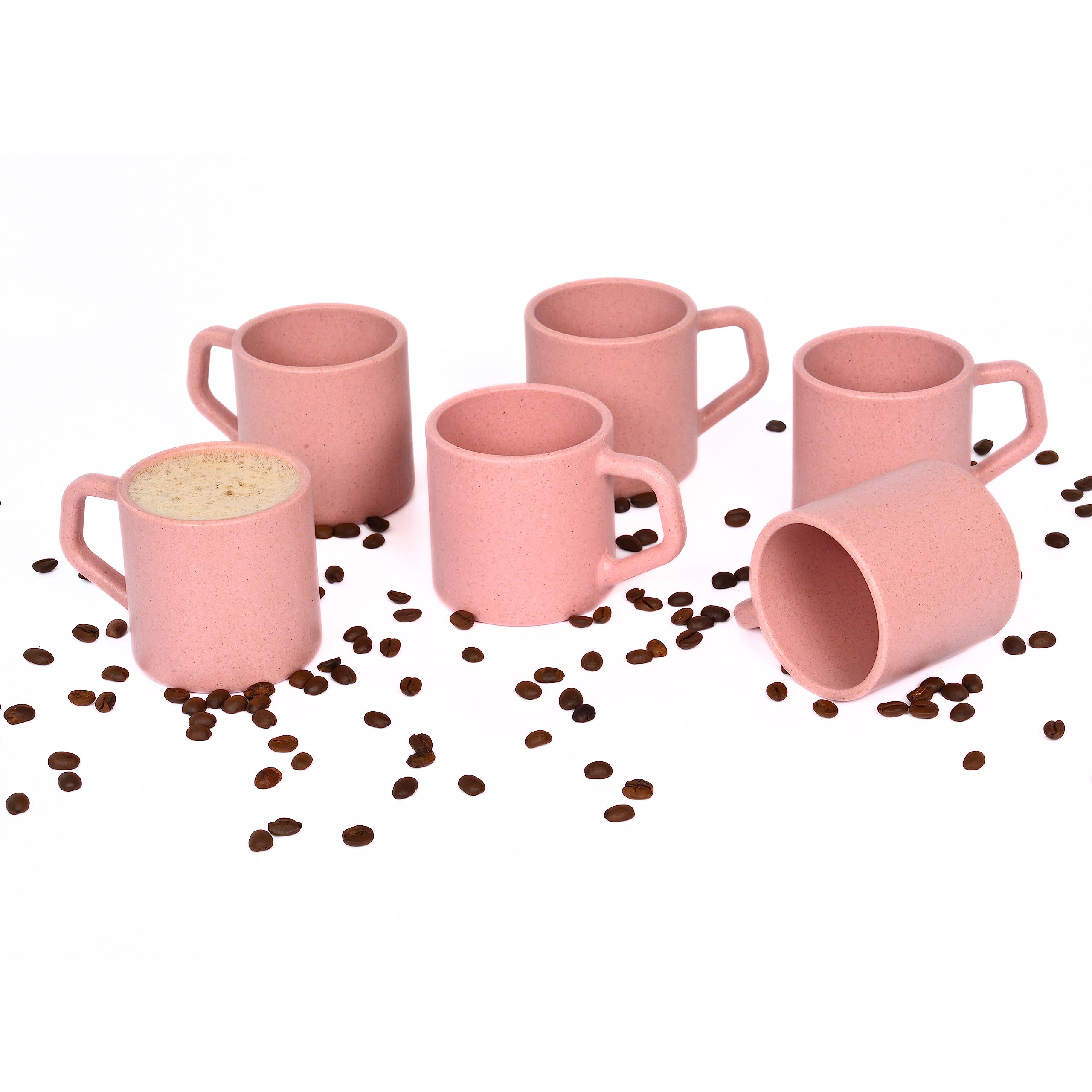 Eha Earth-Friendly Comfy Coffee Cup Set of 6 | 200 ml | Made with Rice Husk & Bamboo Fibers | Microwave Safe | for Hot & Cold Coffee Mug, Tea & Milk | Natural Matte Finish | Innocent (B0C9Q5PCYQ) Amazon Price History, Amazon Price Tracker