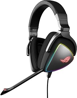 ASUS ROG Delta RGB Gaming Headset with Hi-Res ESS Quad-DAC, Circular RGB Lighting Effect and USB-C Connector for PCs, Consoles and Mobile Gaming, BLACK