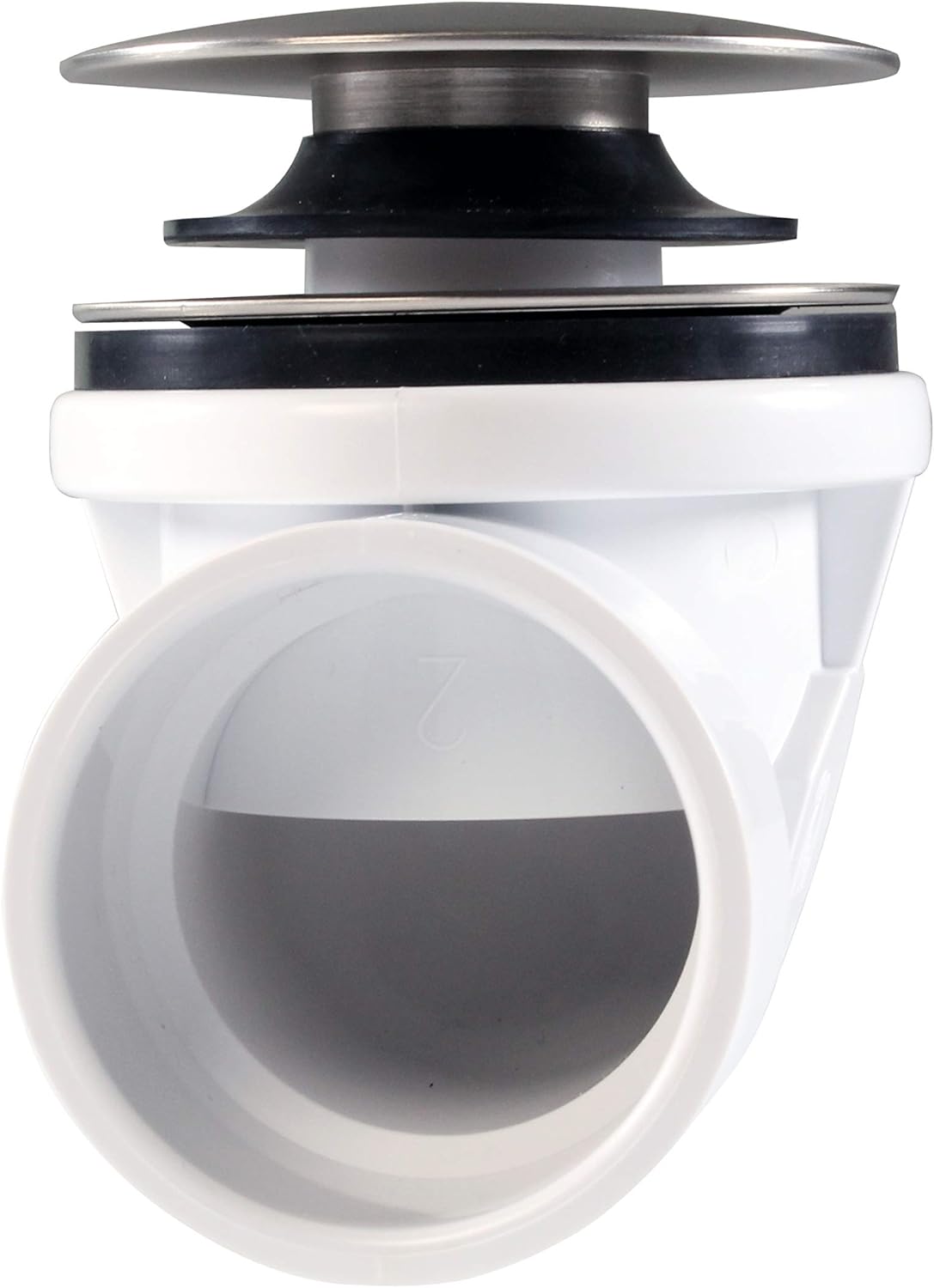 Westbrass D493244LD-07 19" Bath Waste Assembly with Tip-Toe Drain Plug and Linear Overflow Faceplate - Sch. 40 PVC, Satin Nickel