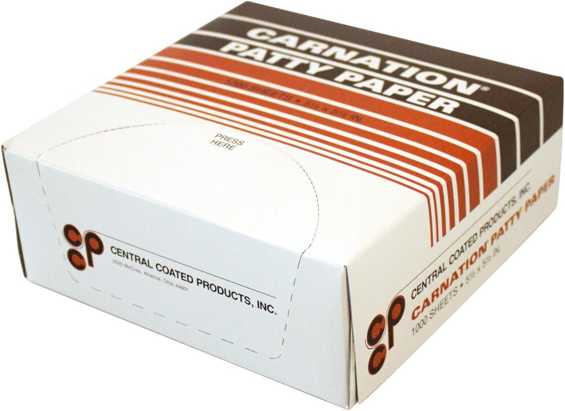 Carnation Patty Paper Box of 1000 Sheets Single Box, 5.