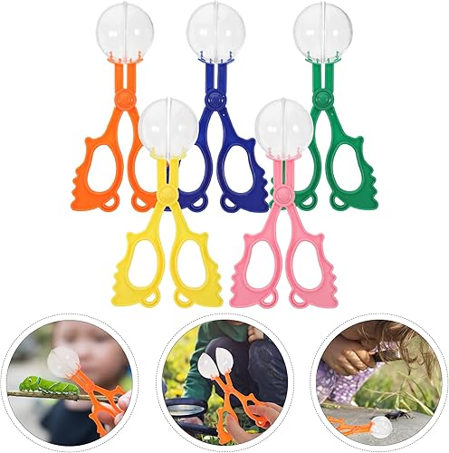 Miniatura 3 de Supvox 5 pinzas para atrapar insectos, pinzas para niños (azul, rosa, naranja, amarillo, verde estilo mixto)