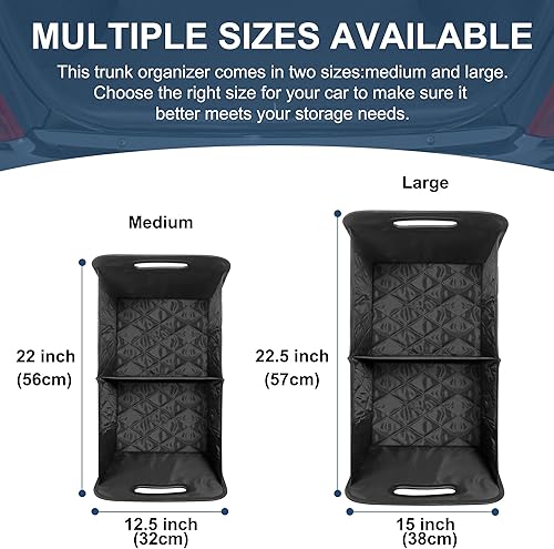 Miniatura 10 de Deosk - Organizador de auto para SUV, almacenamiento de maletero con 6 bolsillos grandes con poliéster impermeable, accesorios de auto