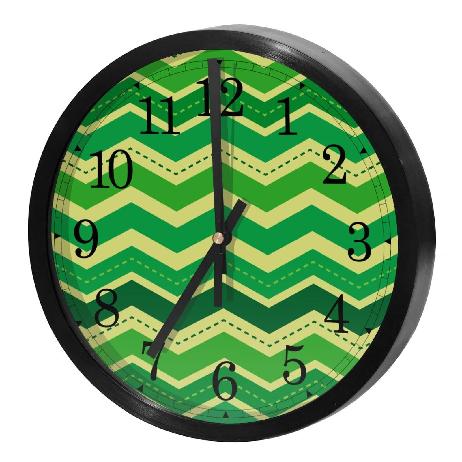 Horloge murale silencieuse quartz sans tic-tac verte à piles pour décoration maison école