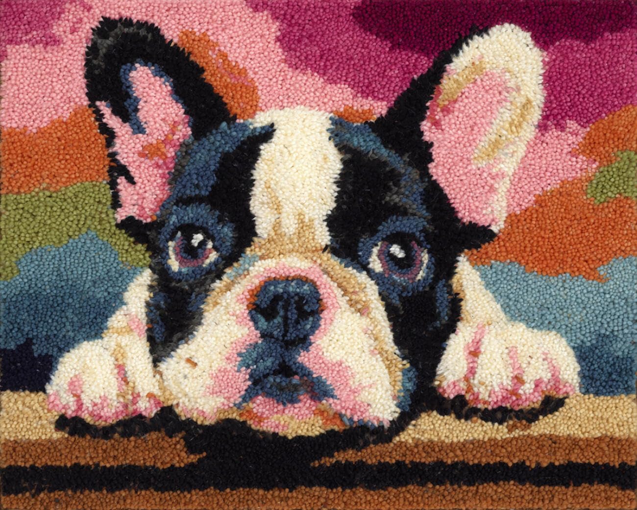 AMBATTERY Latch Hook Rug Kit Cartoon Bulldog 60x90cm