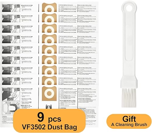 Miniatura 6 de Paquete de 9 bolsas para aspiradora VF3502, compatibles con Ridgid Vacuum de 12 a 16 galones, bolsas de polvo para taller