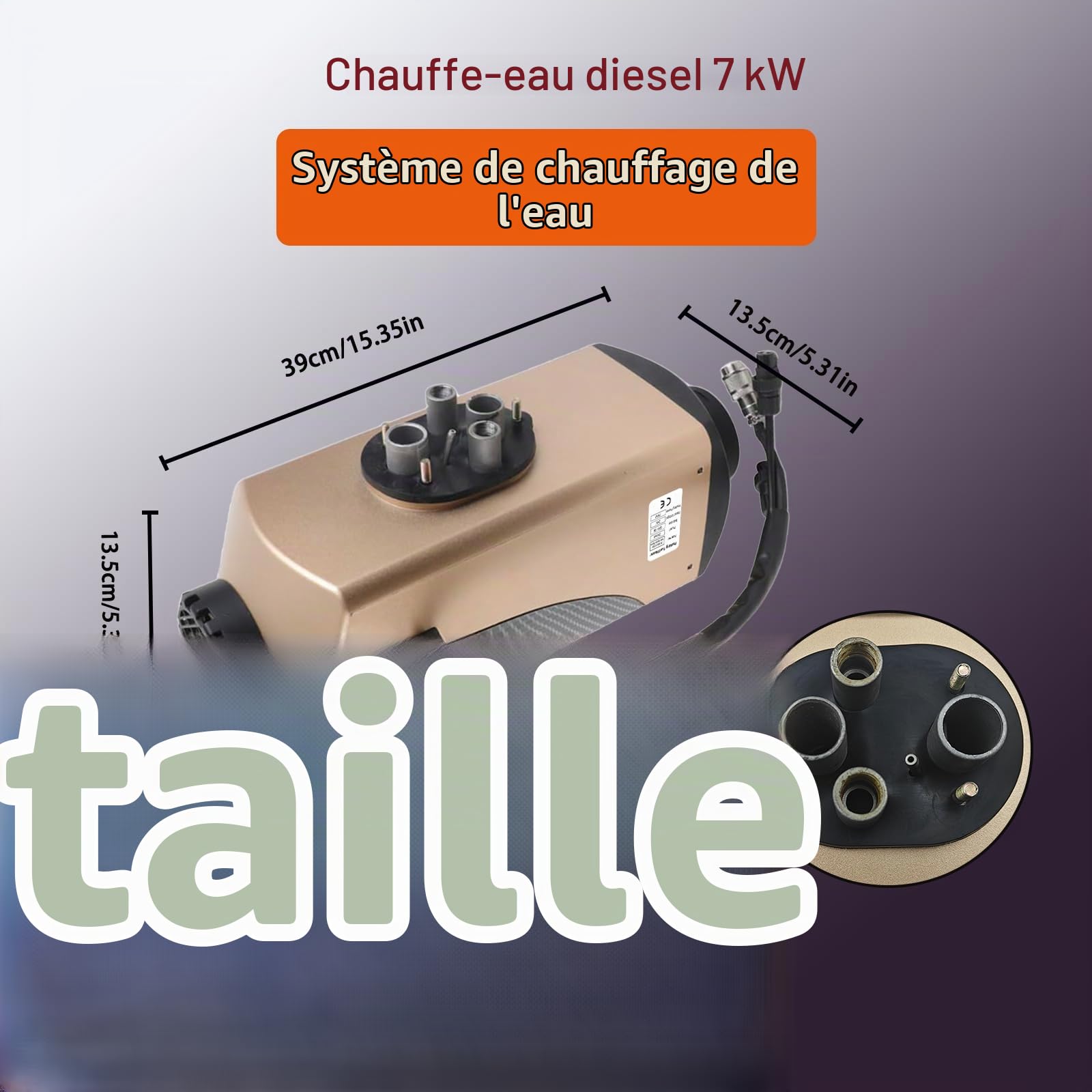 Chauffage auxiliaire Diesel 24 V 7 KW - Chauffage à Eau et à air avec écran LCD - pour Camping-Car, Eau Chaude et préchauffage du Moteur - Chauffage auxiliaire - Thermostat Automatique