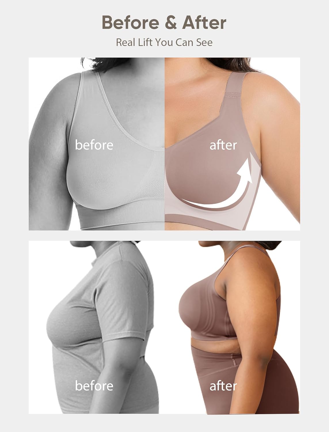 Jelly Bras for Women Plus Size Minimizer No Underwire Supportive Full Coverage Wider Straps Seamless Tshirt Bra - Image 5