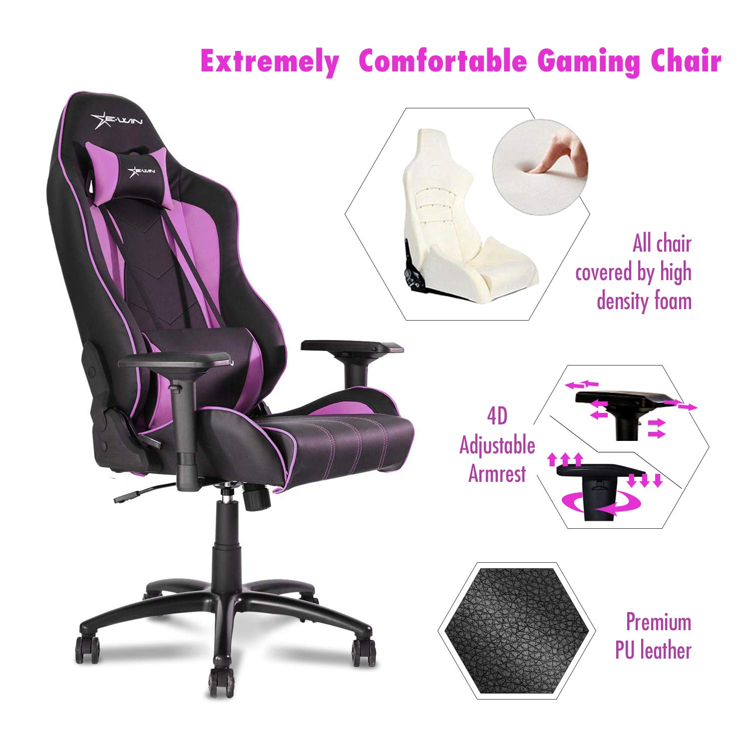 Buy Ewin Gaming Chair Champion Series 4D Armrests Recliner Memory Foam