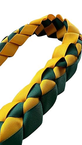 Miniatura 4 de Graduation Leis - XL - About 65" long (Hunter Green & Yellow Gold)