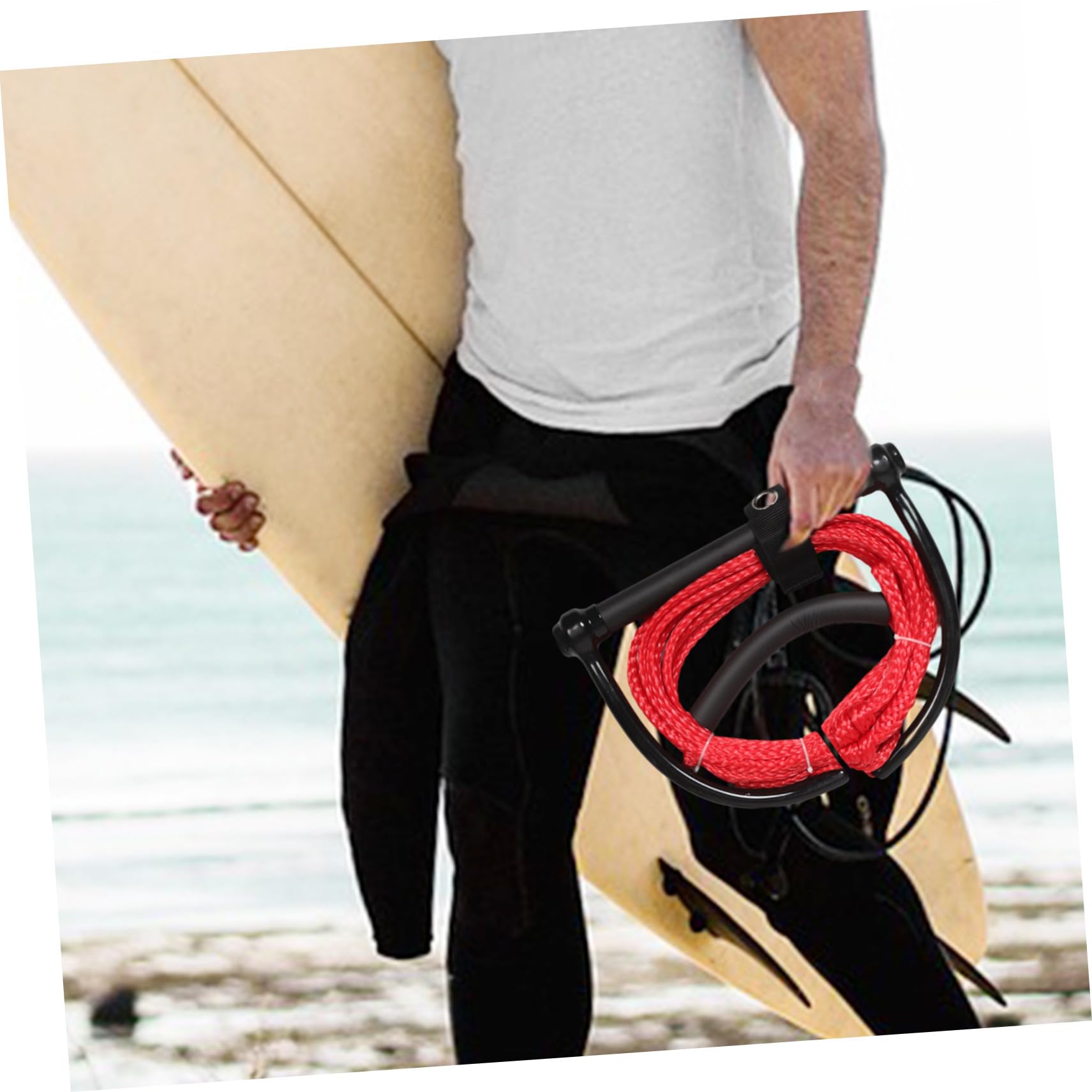 Wasserskiseil Strap aus Verschleißfestem PP Material Robustes Wakeboard Seil mit Bequemem Griff für Wassersport Vielseitig Einsetzbar bei Wasserski Wakeboarding Tubing und