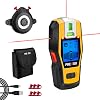 Buscador de vigas 2 en 1 PREXISO con nivel láser, láser de línea cruzada recargable | Nivelador láser multiusos para colgar marcos y cuadros, detección de madera, cable AC, metal, vigas, tuberías 1