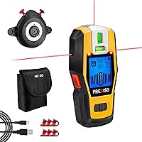PREXISO 2-in-1 Rechargeable Stud Finder & Laser Level - Detects Wood, Metal Studs, AC Wires - Ideal for Pictures, Shelves on Drywall