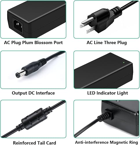 Miniatura 5 de Adaptador de corriente de 12V 10A 120W, DC 12V 10A Adaptador de fuente de alimentación Convertidor de CA a CC para dispositivo alimentado por