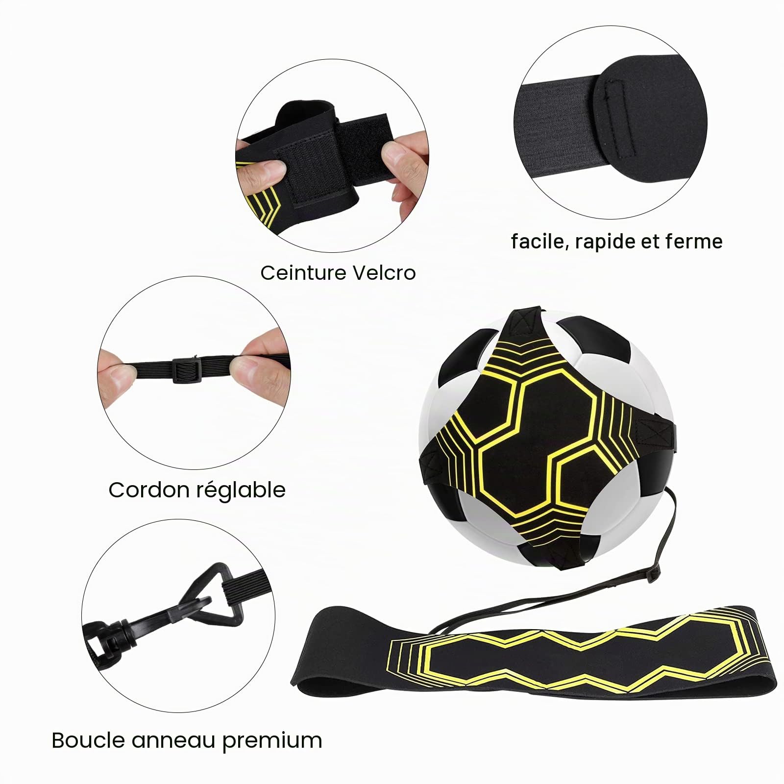21 pièces Foot Accessoires Kit d'entraînement de Football pour Enfants, Agility Speed Échelle Equipment Football Kick Entraîneur Solo Entraînement Entrainement Football Kit (21)