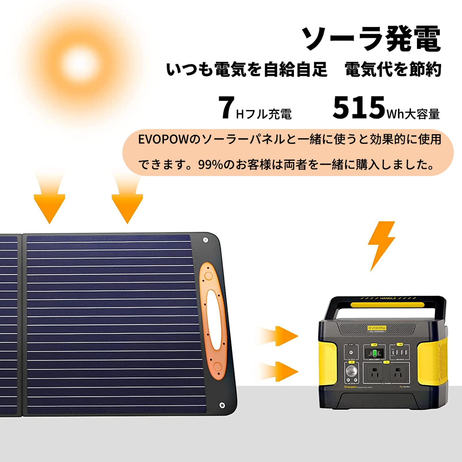 Amazon.co.jp: Evopow ポータブル電源 リン酸鉄リチウム 515Wh