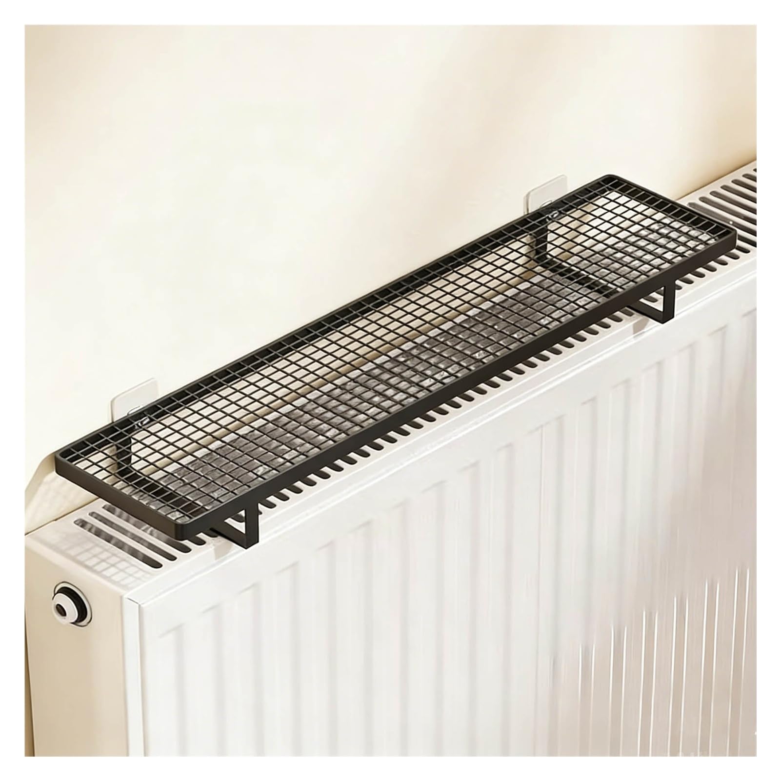 Étagère décorative de radiateur en acier au carbone noir au design minimaliste