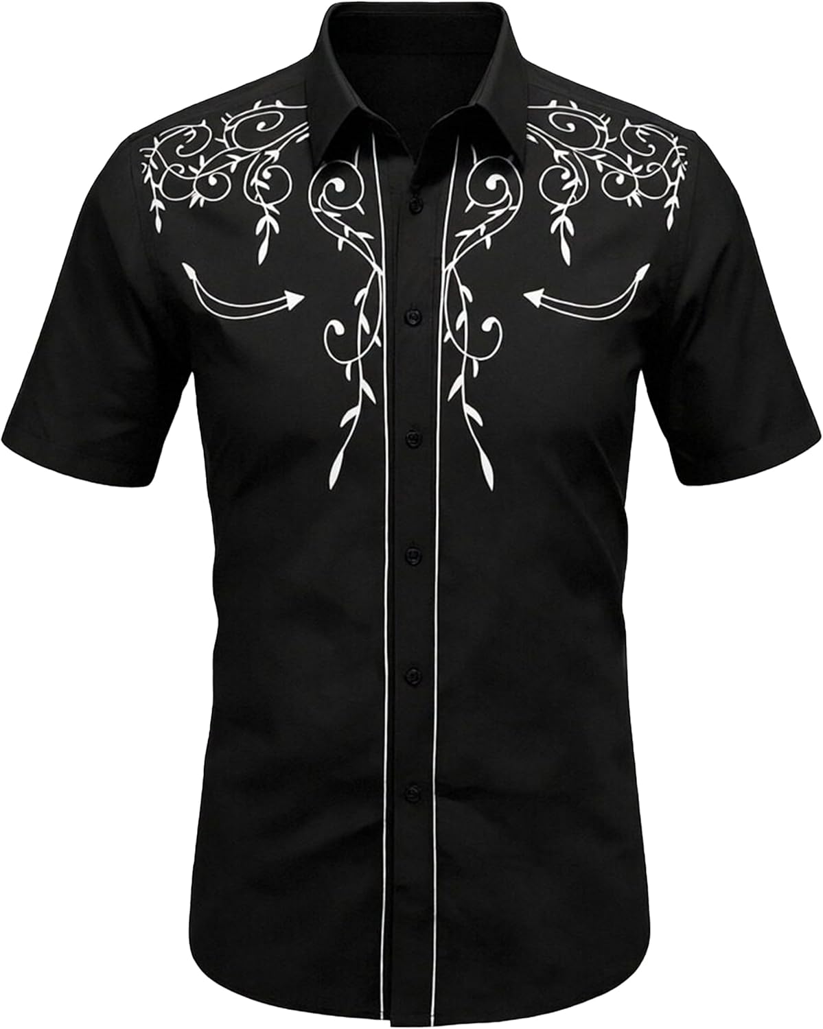 Western Cowboy Shirts for Men Retro Print Western Country Shirt Men Short Sleeve Cowboy Collared Button Down Tops - Image 4