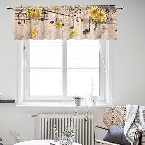 Miniatura 43 de DISNIMO Van Gogh - Cenefas de noche estrellada para ventanas, cenefa de cortina de cocina, 54 x 18 pulgadas, cortinas cortas azules para decoración