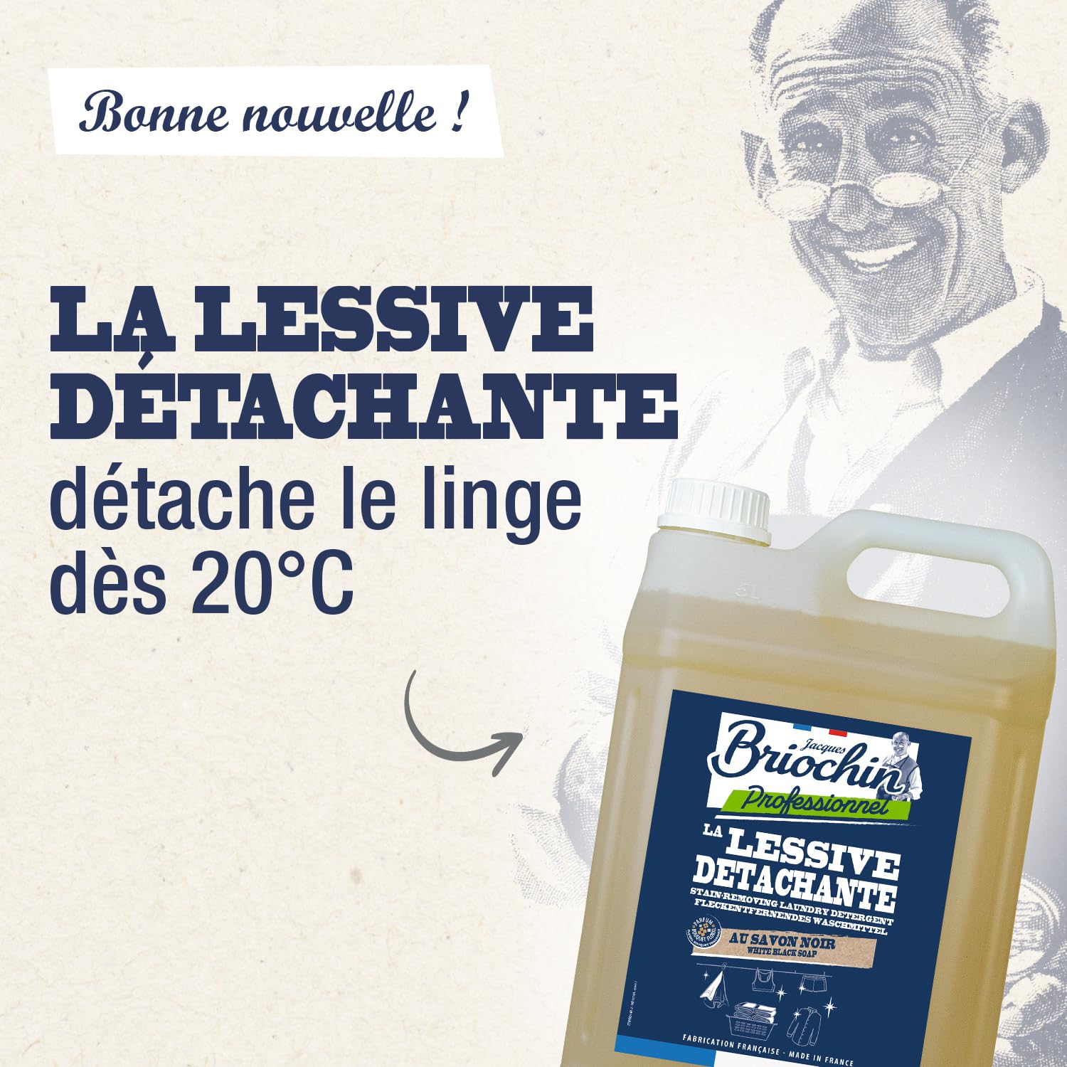 Briochin professionnel Lessive au Savon noir - 5L