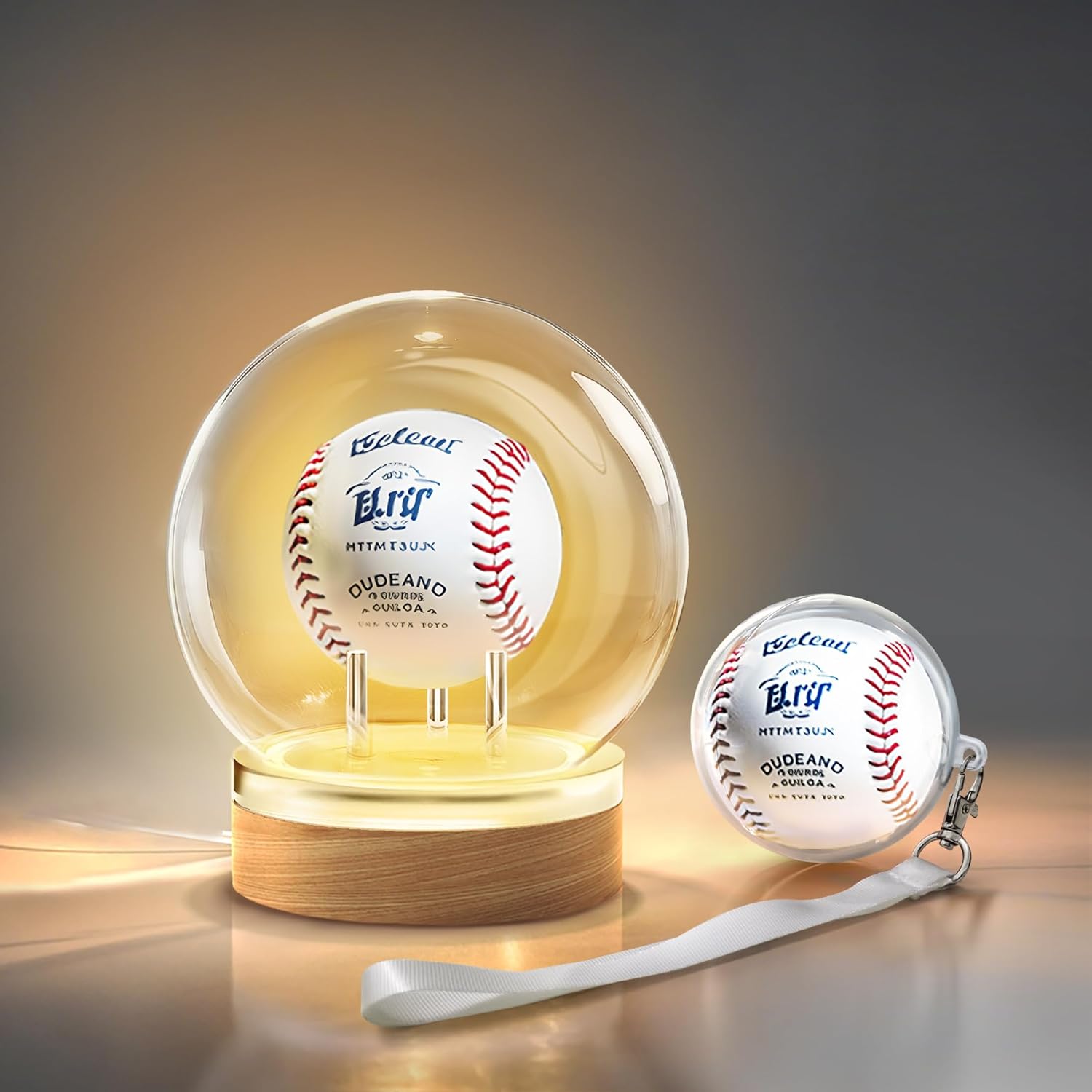 Baseball Display Case with Adjustable LED Lighting, 360