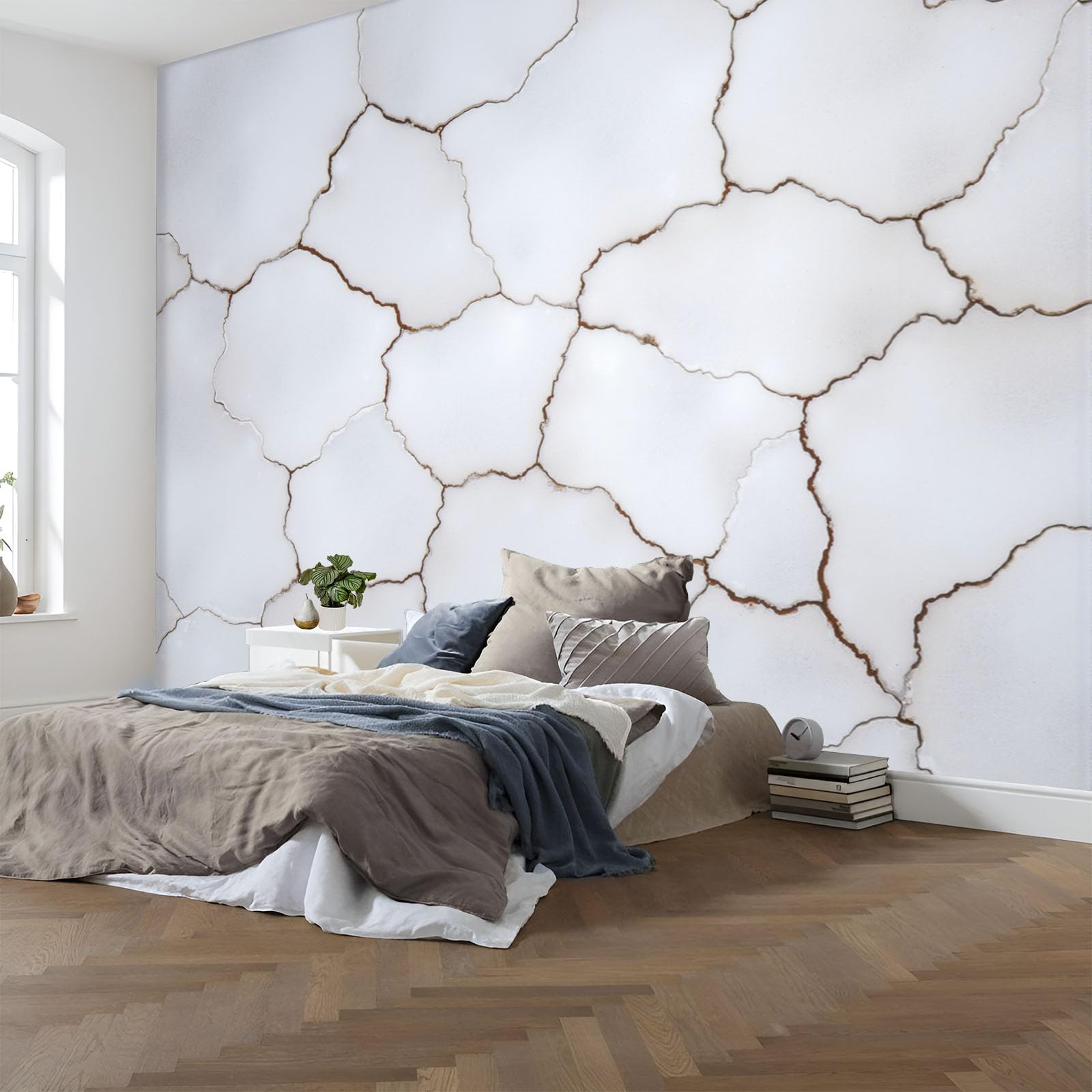Texture de béton industriel blanc en poster géant mural haut de gamme 400x280cm intissé