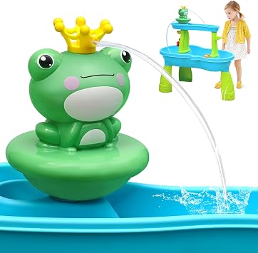 weirtoya Water Table Pump for Toddlers, Battery Powered Pump for Water Table Cordless Work Splash Toys Kids Toddler Summer Outddor Toys