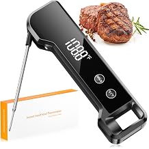 Digital Meat Thermometer with 0.5F Precision, Fast Reading Waterproof Food Thermometer for Grilling and Cooking, Easy to Use, LCD Display, Kitchen Gadgets BBQ Accessories