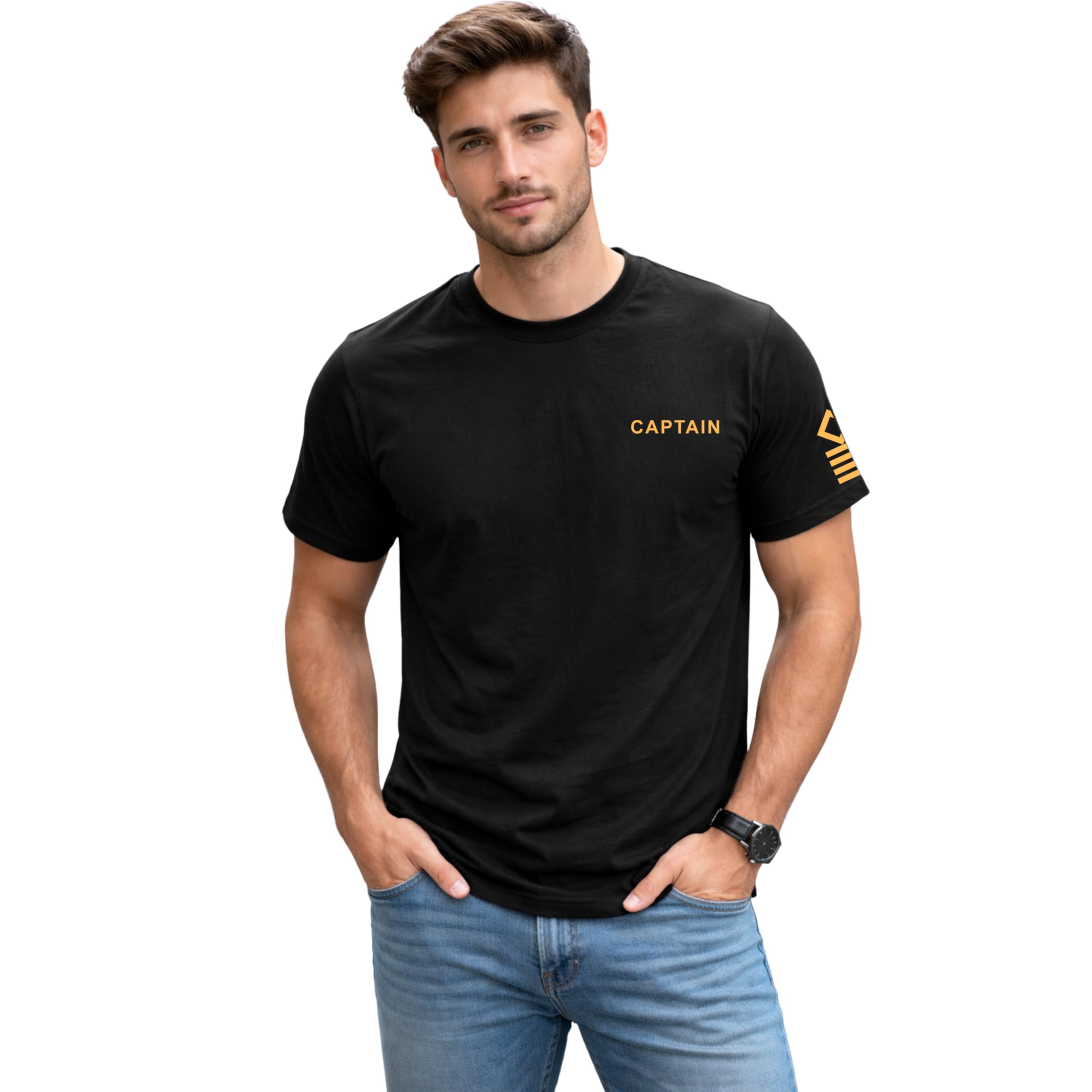 Merchant Navy Captain Rank Printed T-Shirt – Bio-Washed 100% Cotton Printing-picture-51