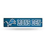 Rico Industries NFL Detroit Lions 16-Inch Plastic Street Sign Dcor , 3.75 x 16