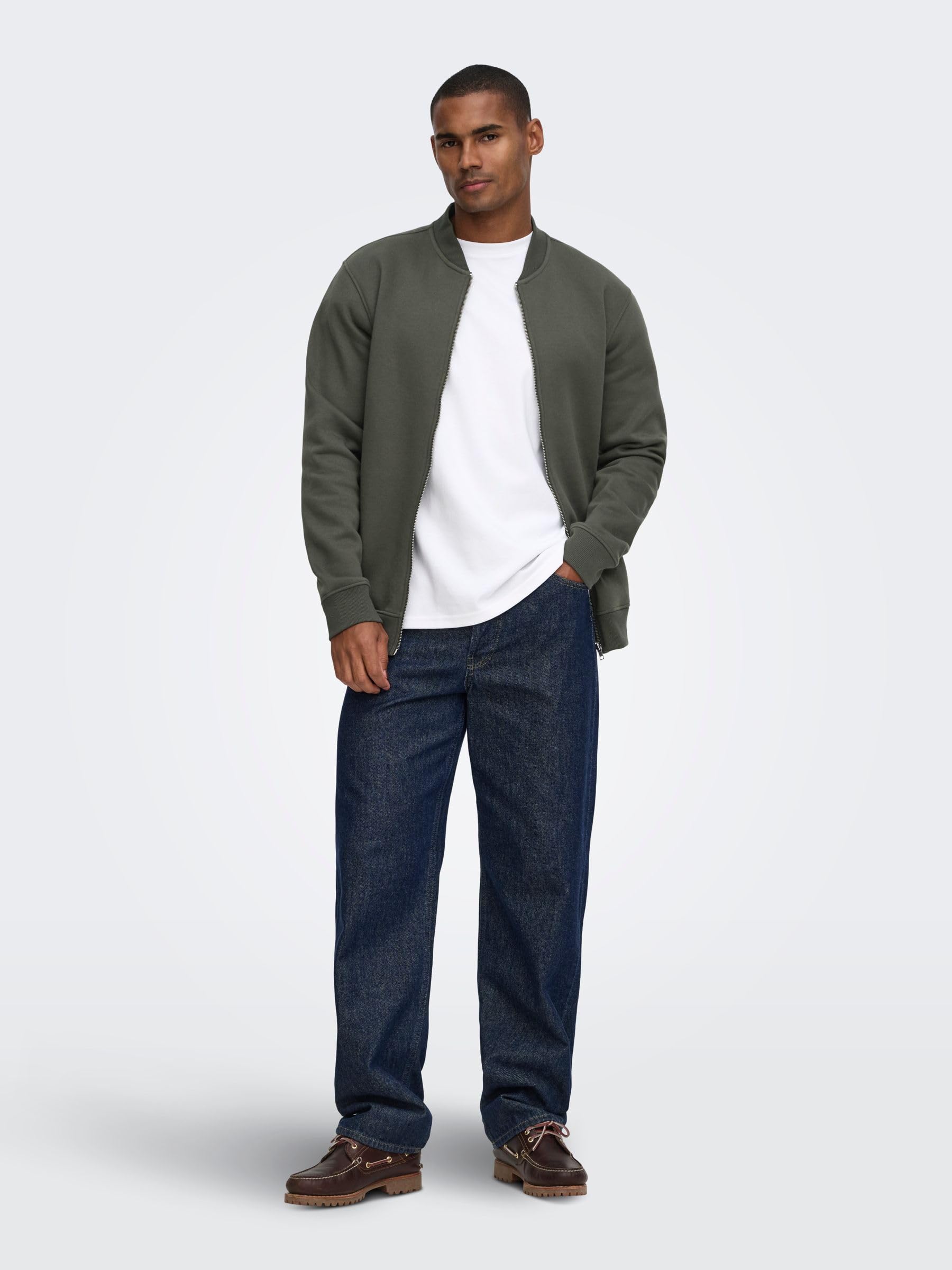 Only & Sons Onsceres Reg Zip Bomber Jck Noos, Beluga, S Uomo