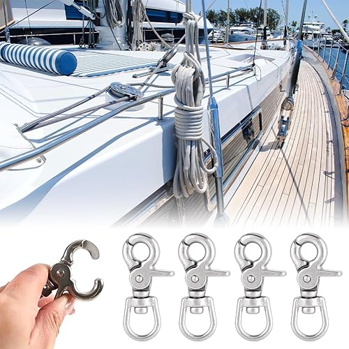 Miniatura 2 de Joyzan Gancho a presión marino, ganchos de gatillo de acero inoxidable, ganchos giratorios para langosta, cierres de tijera, hebillas, buceo,